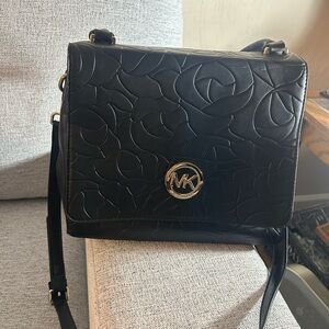 Michael Kors Black Embossed Crossbody Bag